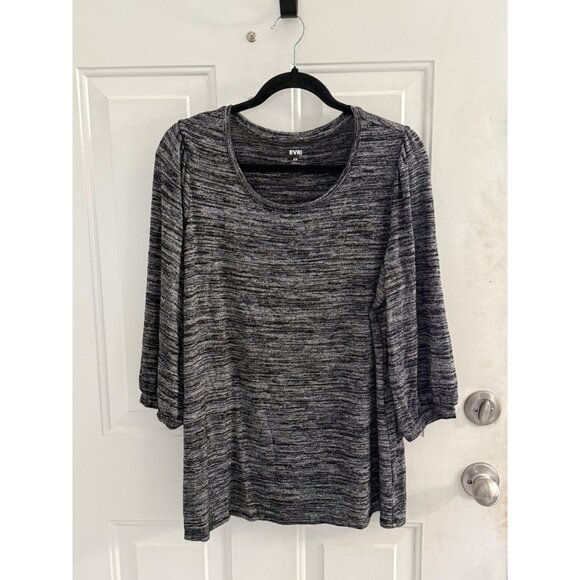 Evri Womens Dark heather Gray Lightweight sweater Size OX 3/4 sleeve round neck - Picture 1 of 5